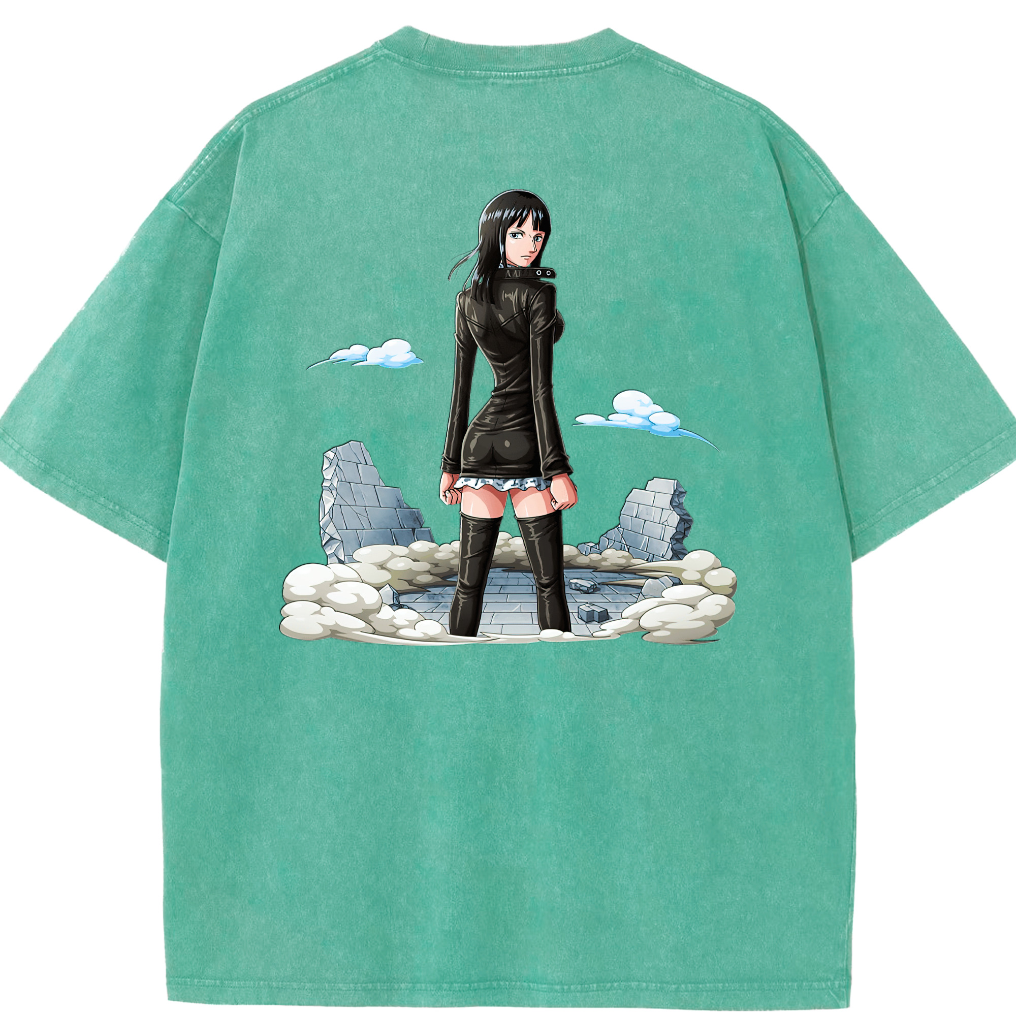 ワンピース ニコ・ロビン ONE PIECE Nico Robin 綿100% ヴィンテージ風 半袖Tシャツ（背面プリント）